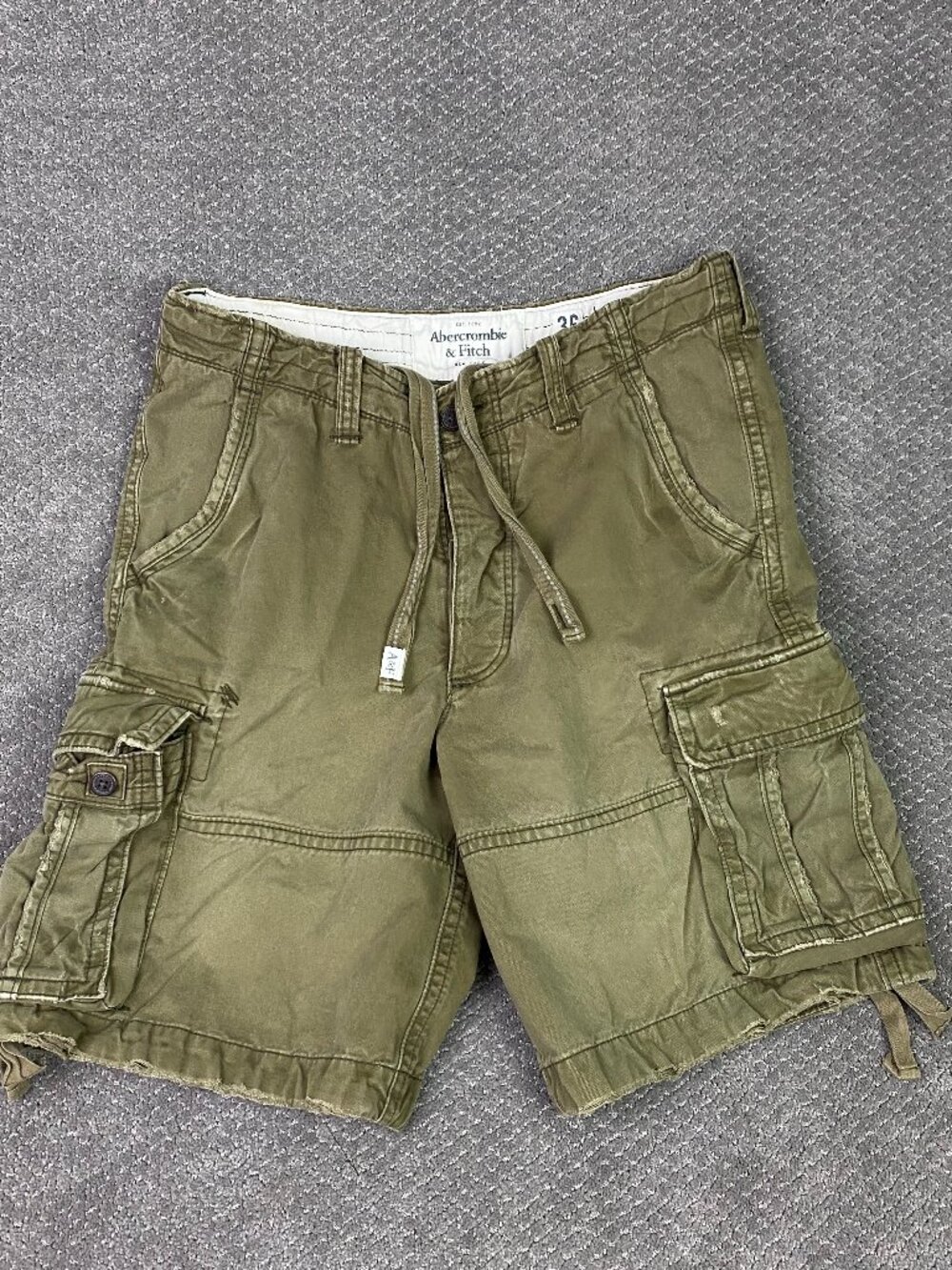 Vtg Abercrombie & Fitch Patatrooper Cargo Shorts Mens 36 Heavyweight Military